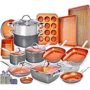Home Hero Copper Pots and Pans Copper Cookware Set