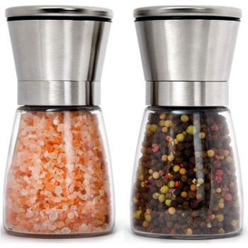 7. Home EC Stainless Steel Salt and Pepper Grinders refillable Set