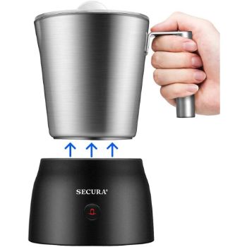 9.Secura 4 in 1 Electric Automatic Milk Frother and Hot Chocolate Maker Machine 