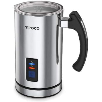 1. Miroco Milk Frother, Electric Milk Steamer Stainless Steel, Automatic