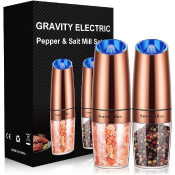 9. Sweet Alice Gravity Electric Pepper and Salt Grinder Set